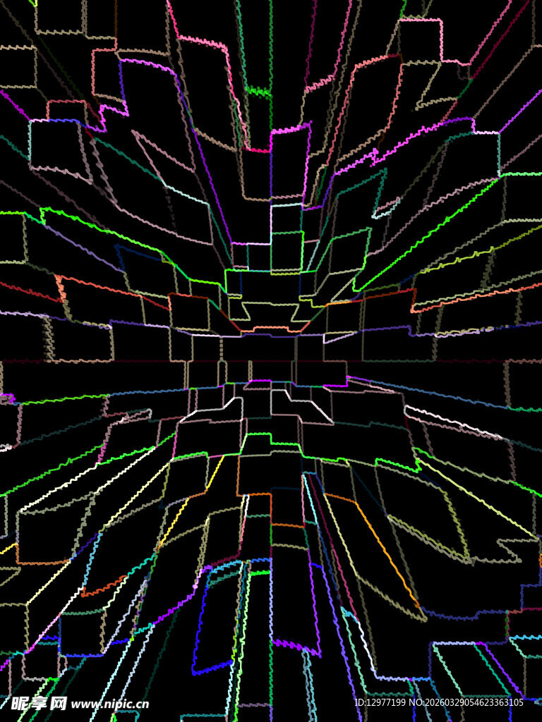 炫彩线条构成的科幻图案