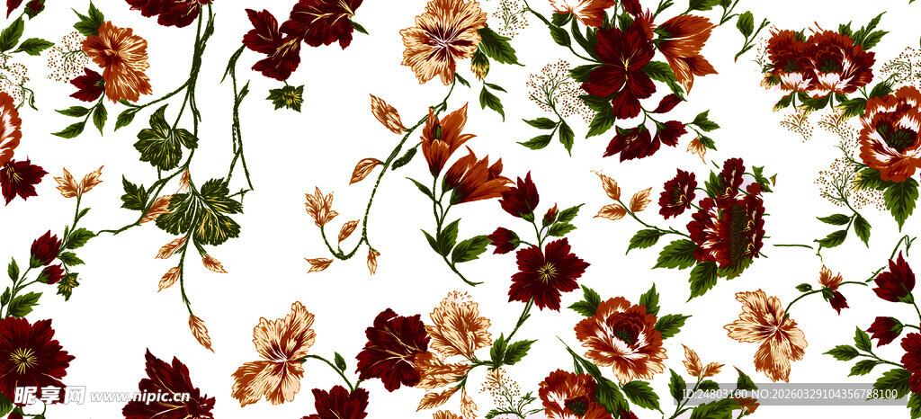 花卉图案印花背景图