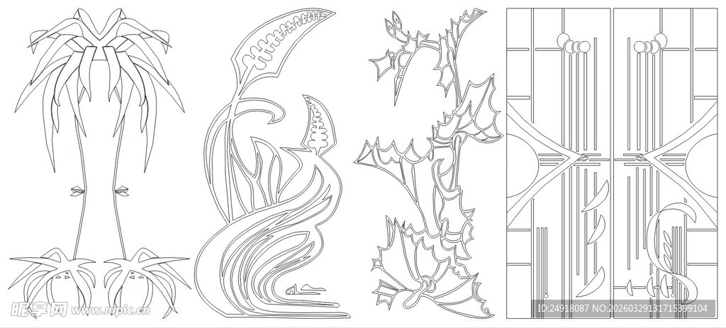 中式门窗雕花铁艺图案