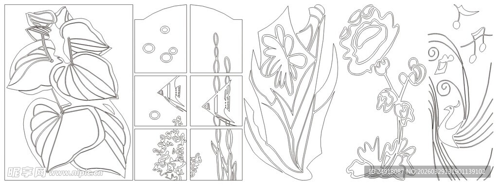 中式门窗雕花铁艺图案