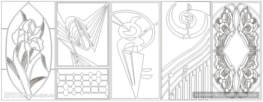 中式门窗雕花铁艺图案