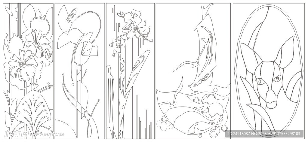 中式门窗雕花铁艺图案