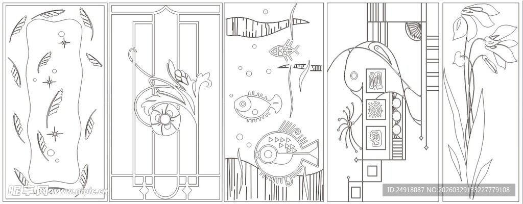 中式门窗雕花铁艺图案