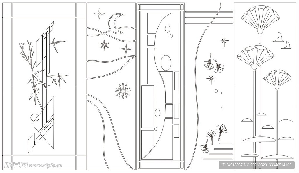 中式门窗雕花铁艺图案