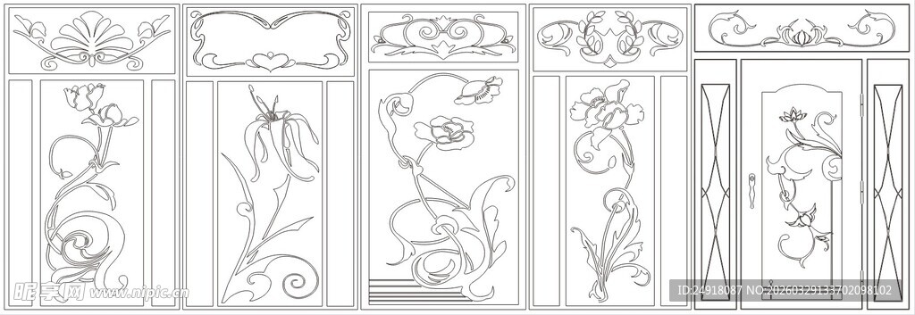中式门窗雕花铁艺图案