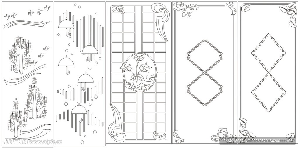 中式门窗雕花铁艺图案