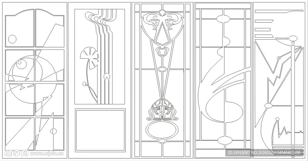 中式门窗雕花铁艺图案
