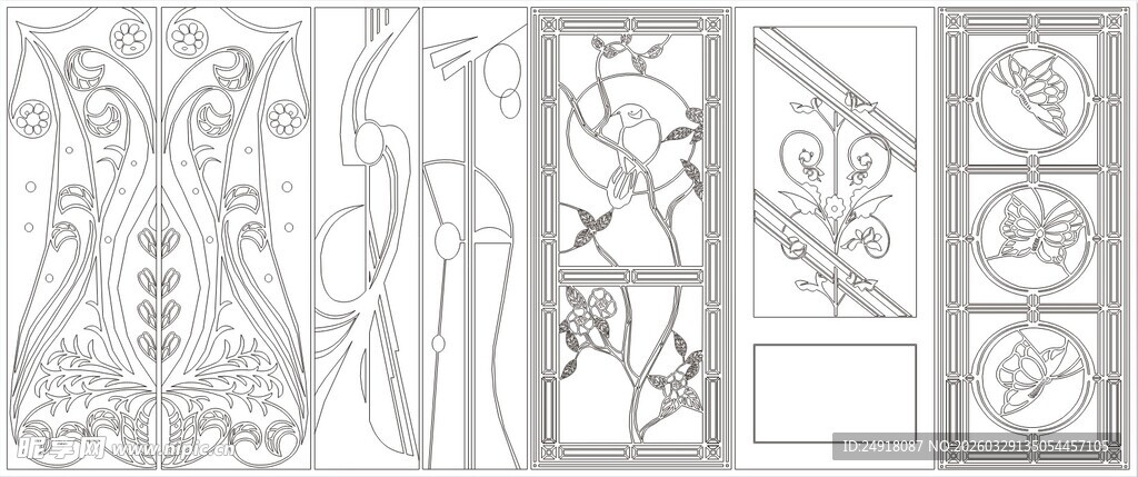 中式门窗雕花铁艺图案
