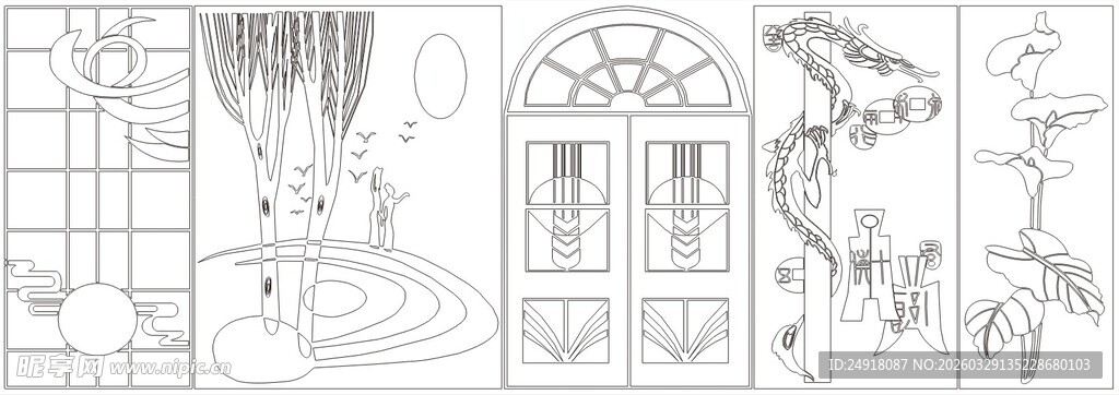 中式门窗雕花铁艺图案