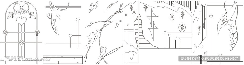 中式门窗雕花铁艺图案