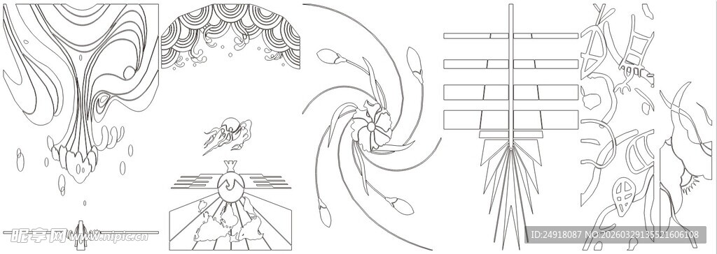 中式门窗雕花铁艺图案