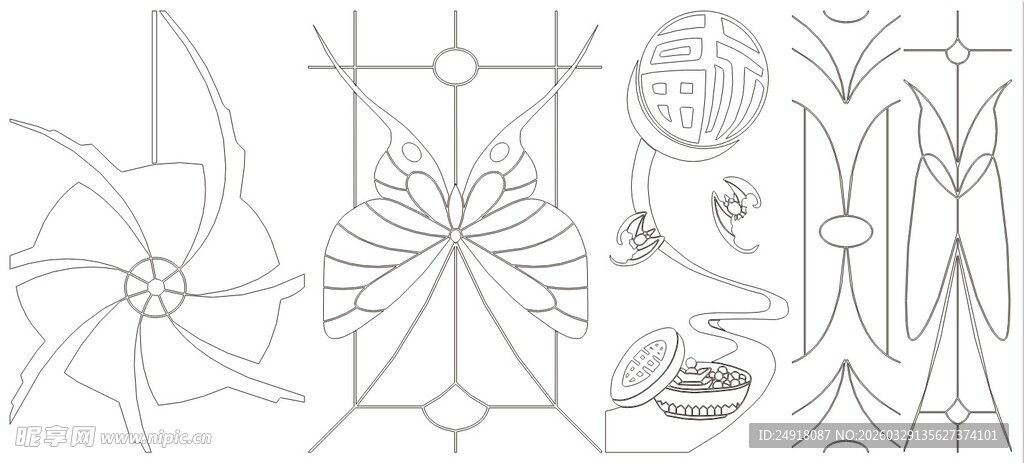 中式门窗雕花铁艺图案