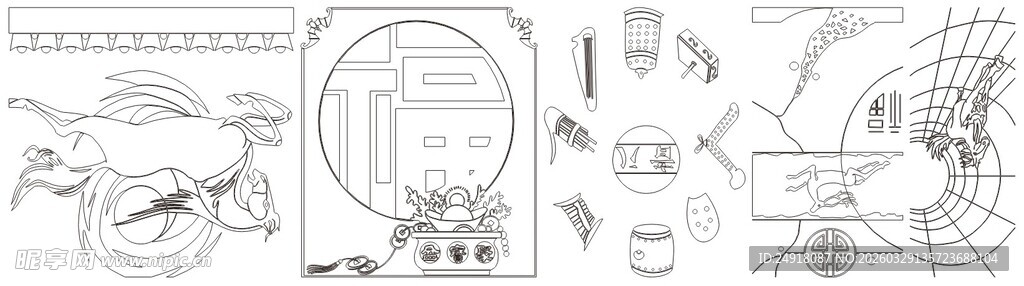 中式门窗雕花铁艺图案