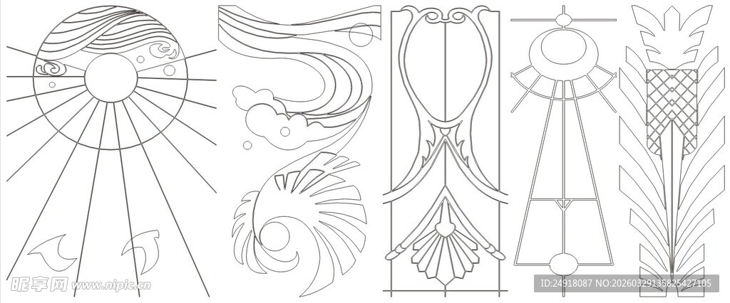中式门窗雕花铁艺图案