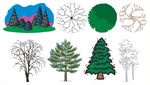 多样树木景观矢量素材