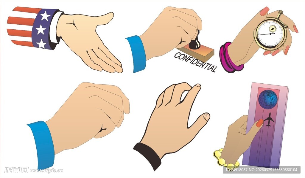 多样手势与物品展示