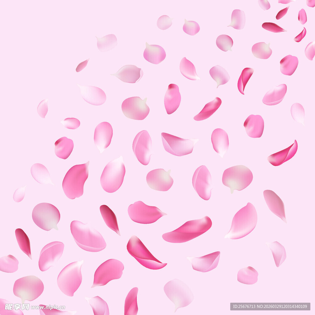 粉色浪漫飘落花瓣背景图