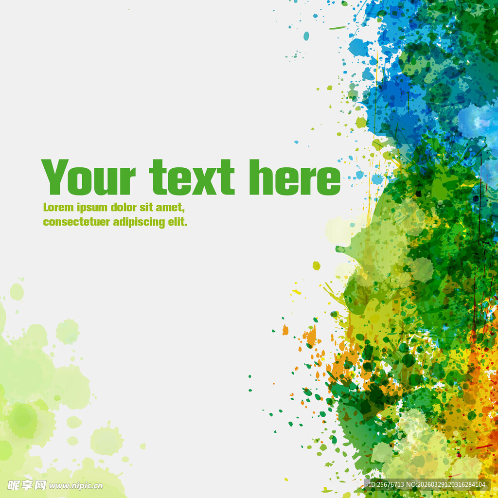 多彩水彩喷溅背景设计