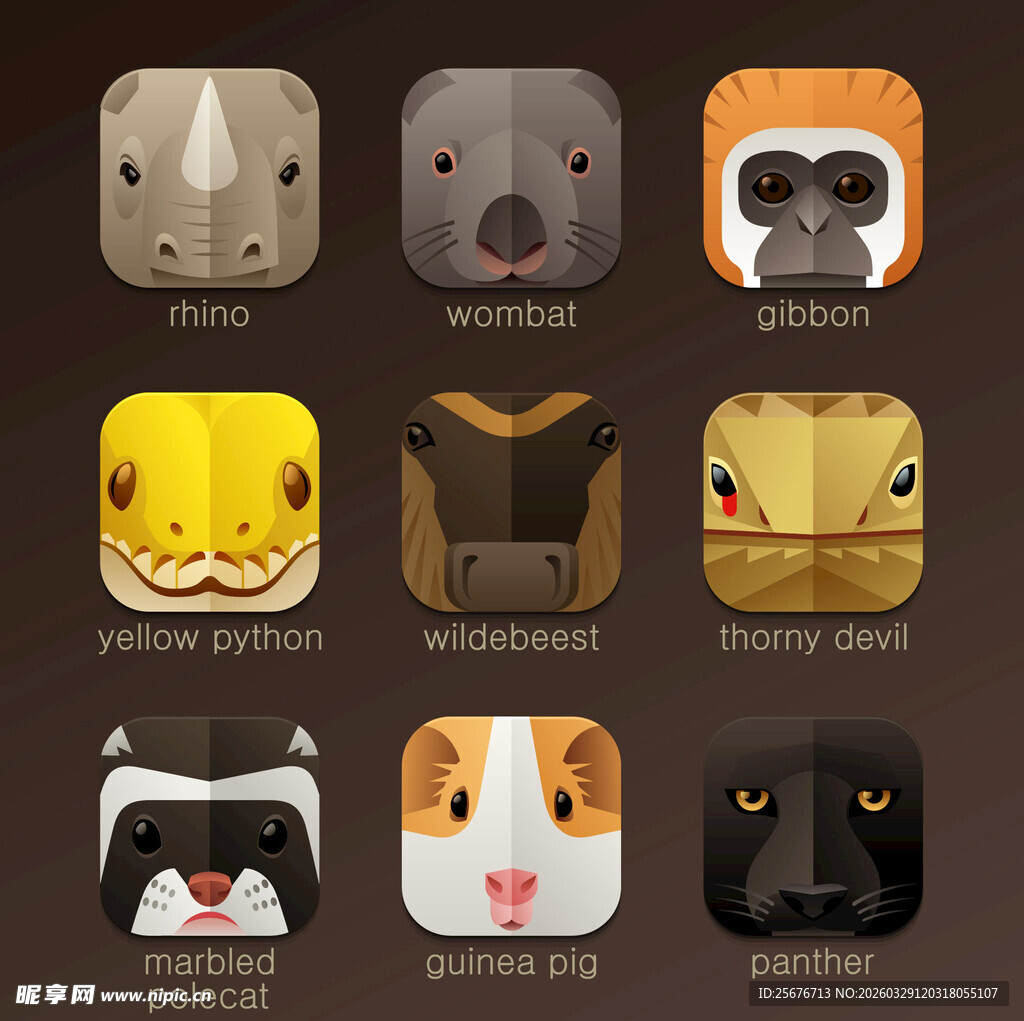 可爱动物图标集合