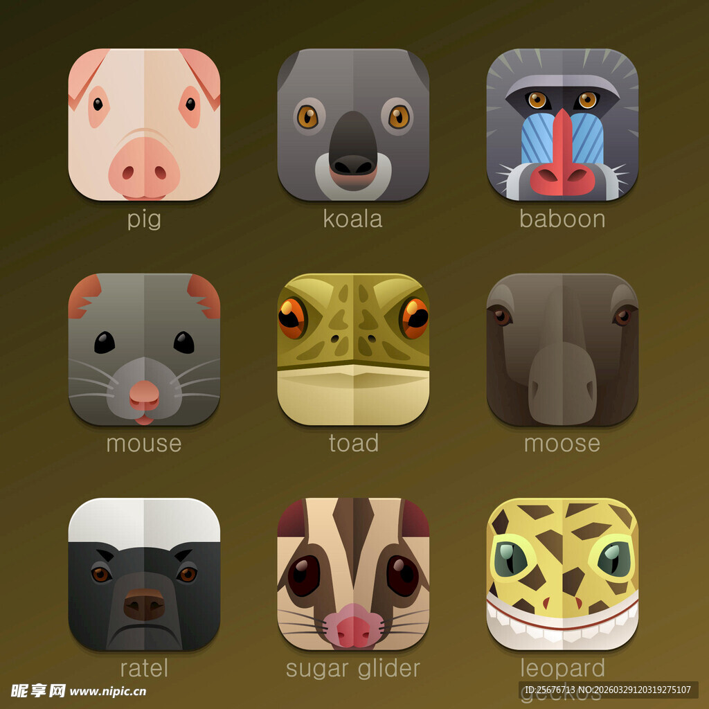 可爱动物图标集合