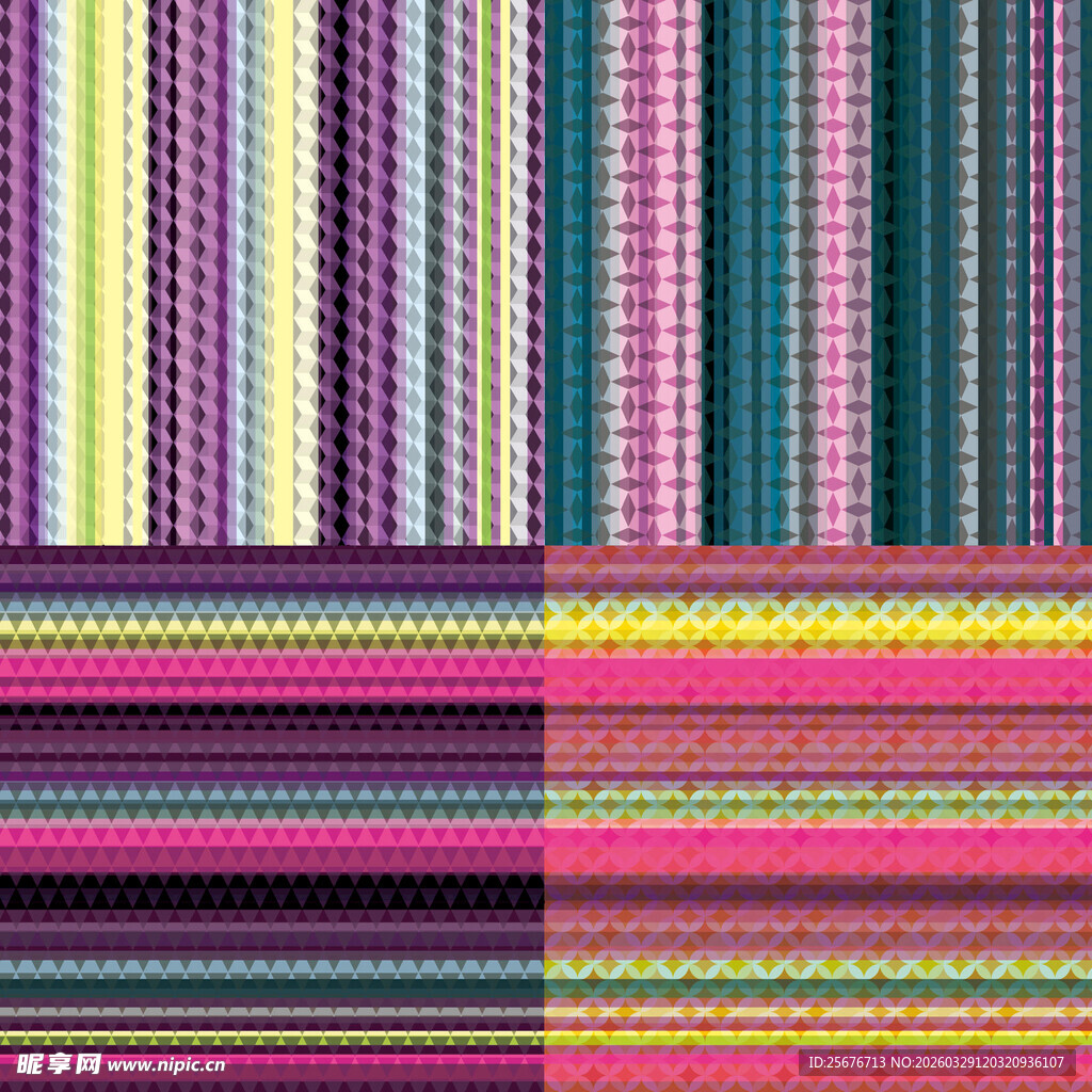 多彩条纹图案素材