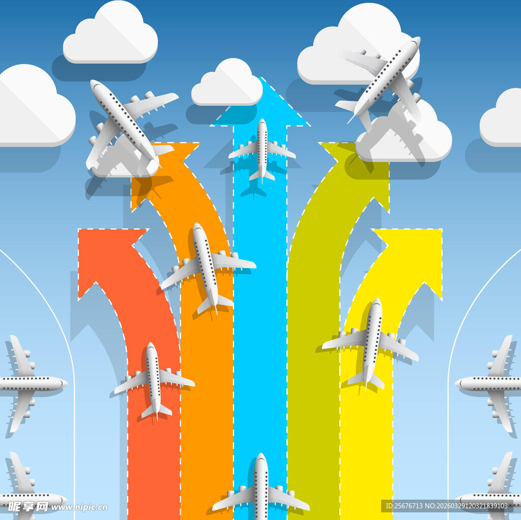 飞机乘箭头向上蓬勃发展