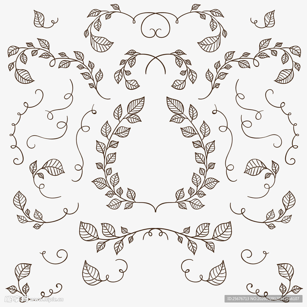 复古藤蔓花纹装饰图案