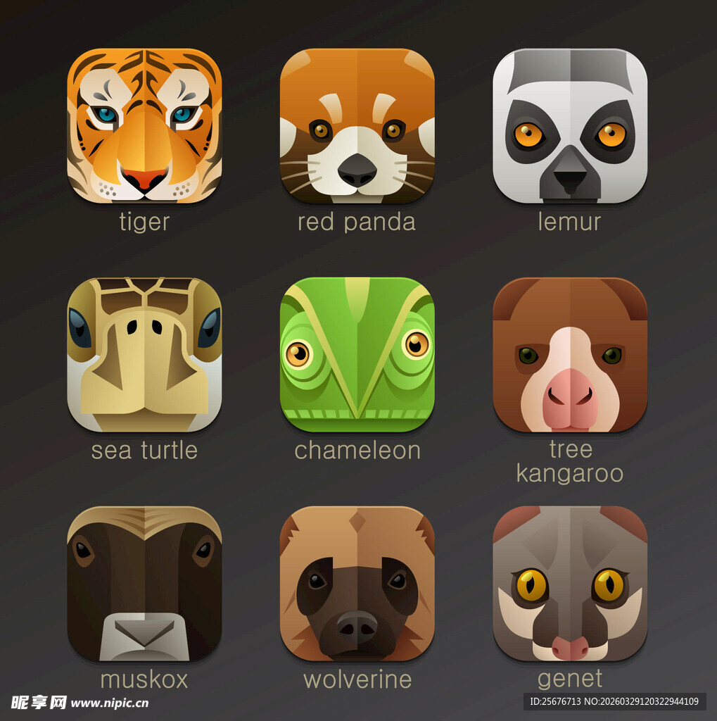 动物头像图标集合