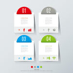 四色编号信息图表模板