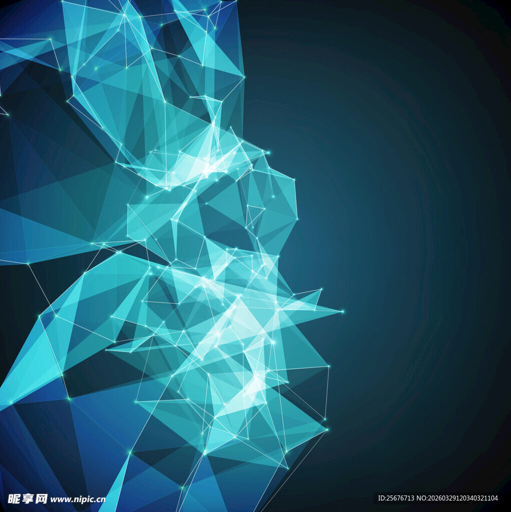 蓝色多边形抽象科技背景