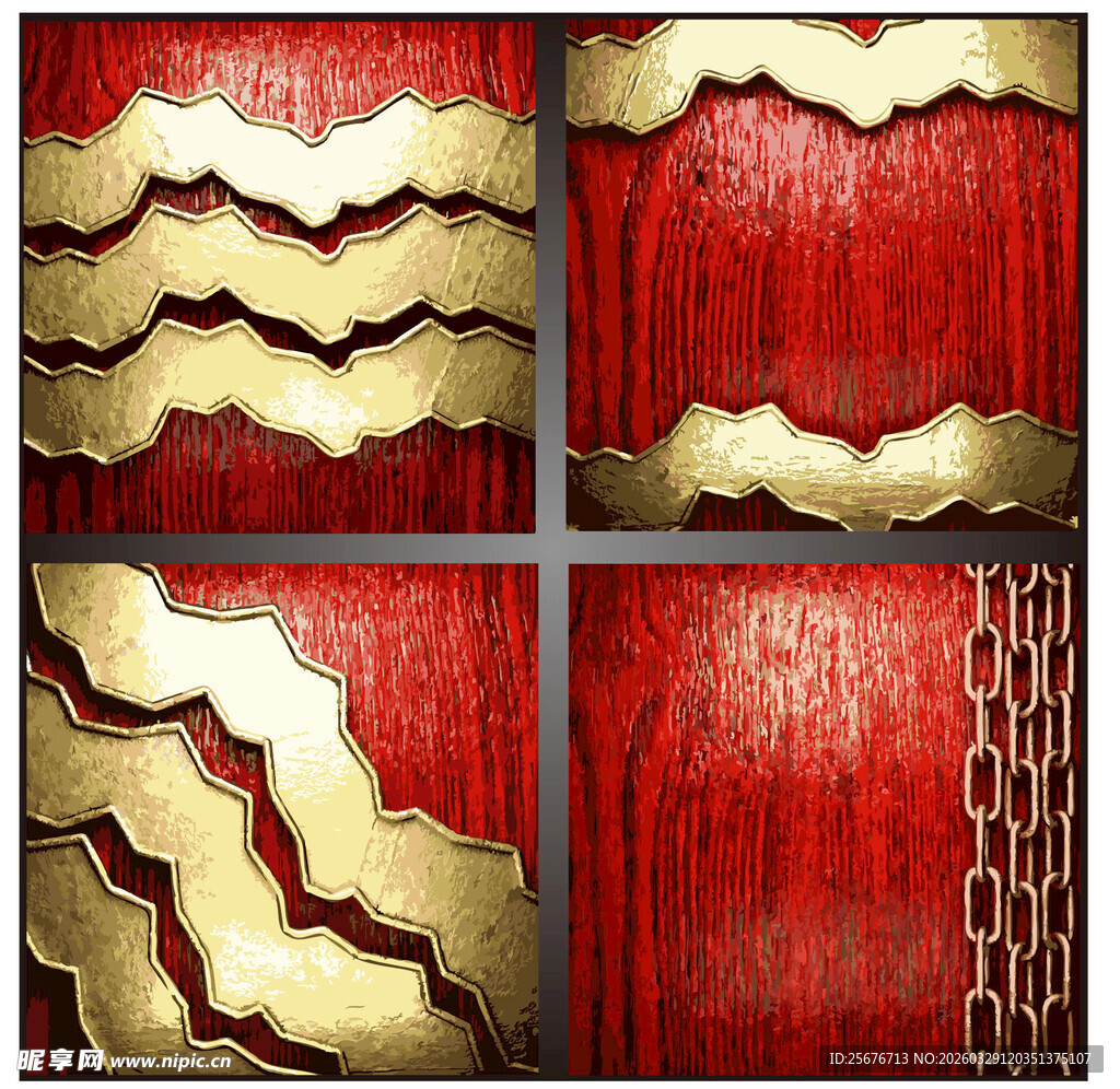 复古红金纹理背景素材