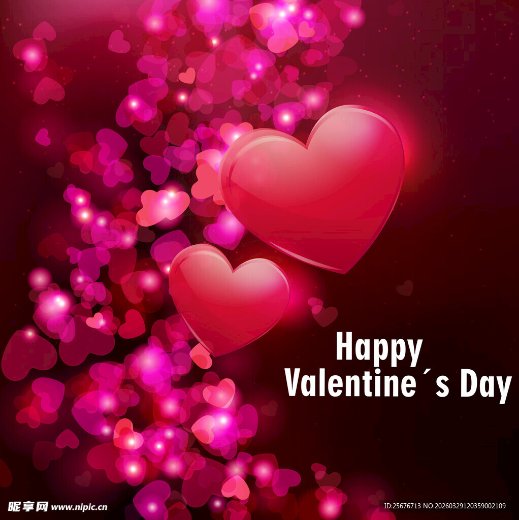 情人节粉色爱心浪漫背景