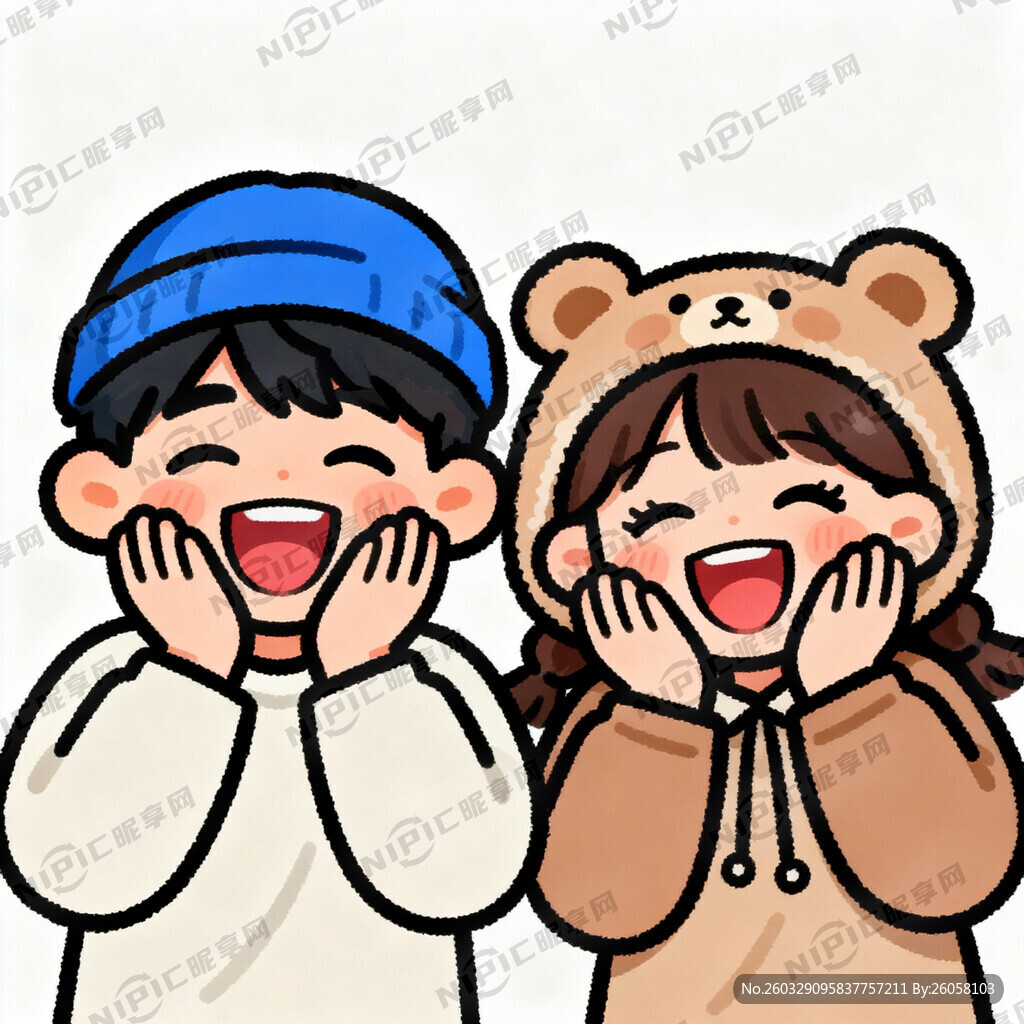 这是一对搞怪风格的卡通情侣头像