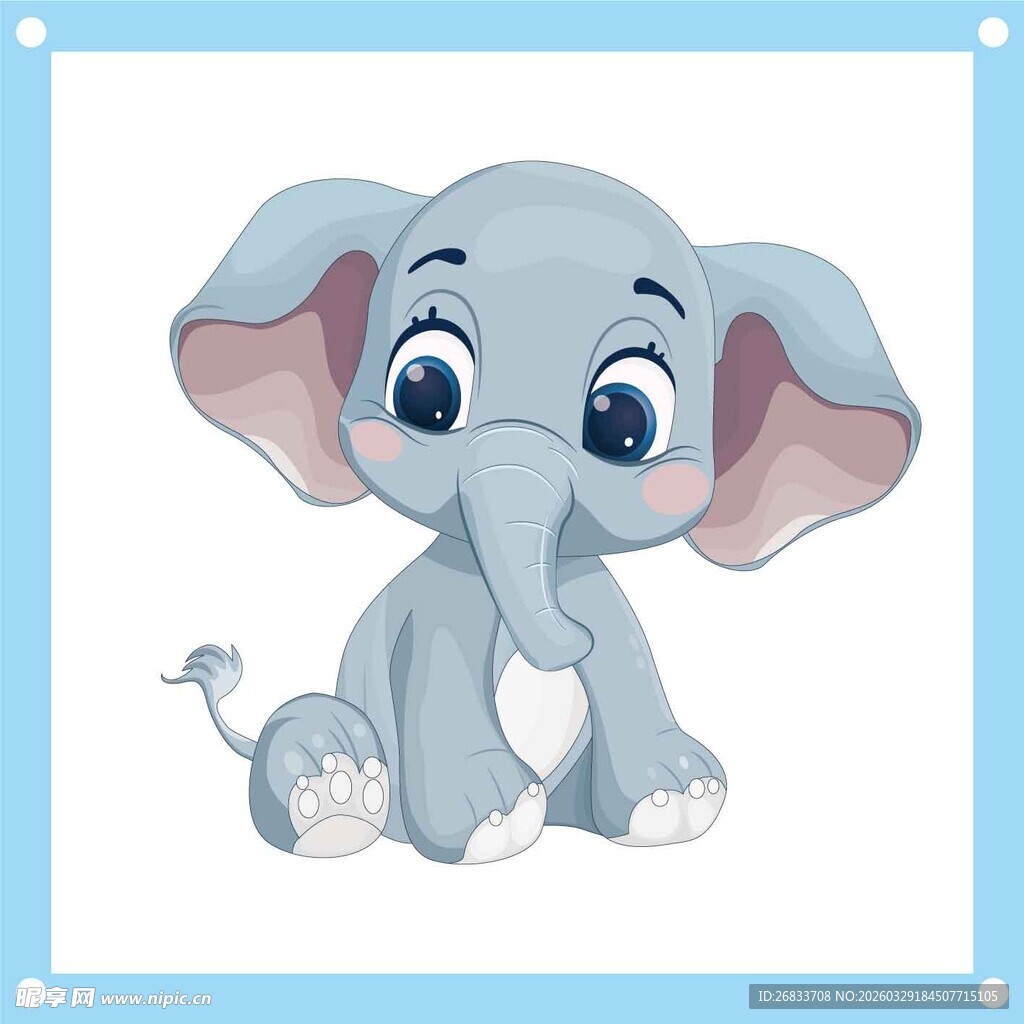 可爱小萌象卡通图片