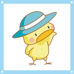 戴蓝帽的可爱小黄鸭