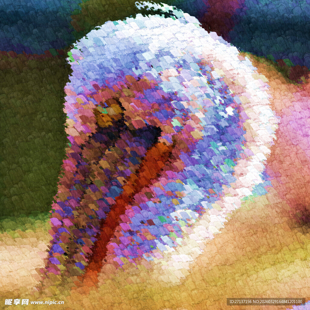 梦幻色彩的抽象花朵图案