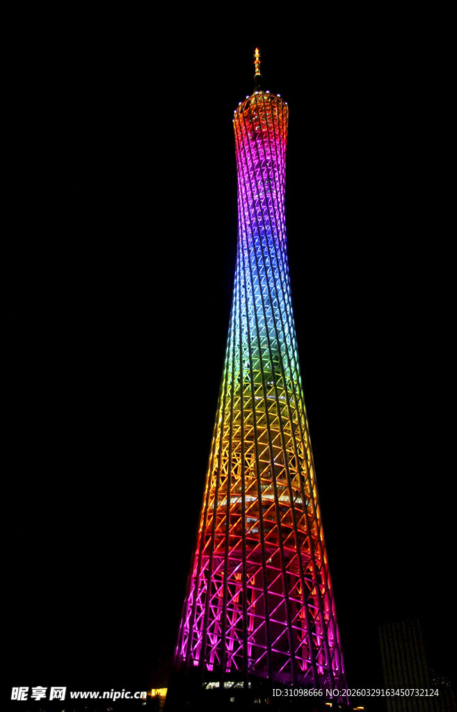 广州塔绚丽夜景灯光秀