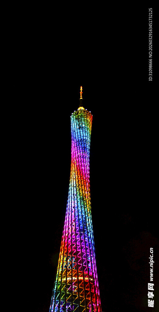 广州塔绚丽夜景灯光秀