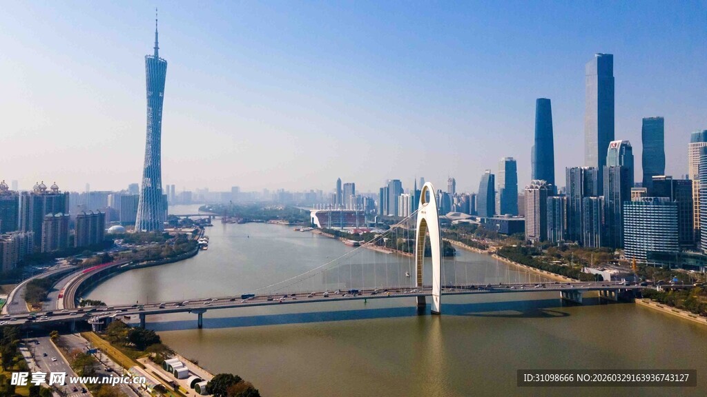 广州城市天际线与桥梁景观