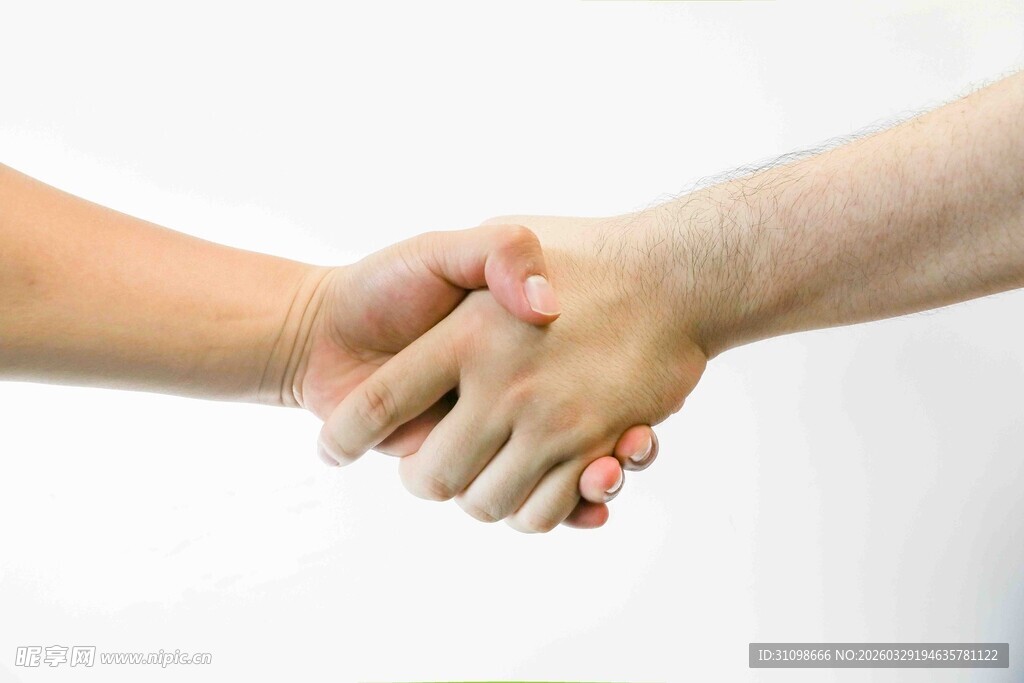两人握手场景
