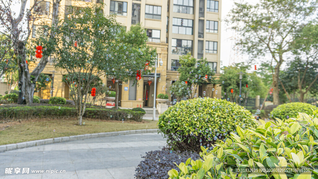 小区优美绿化景观