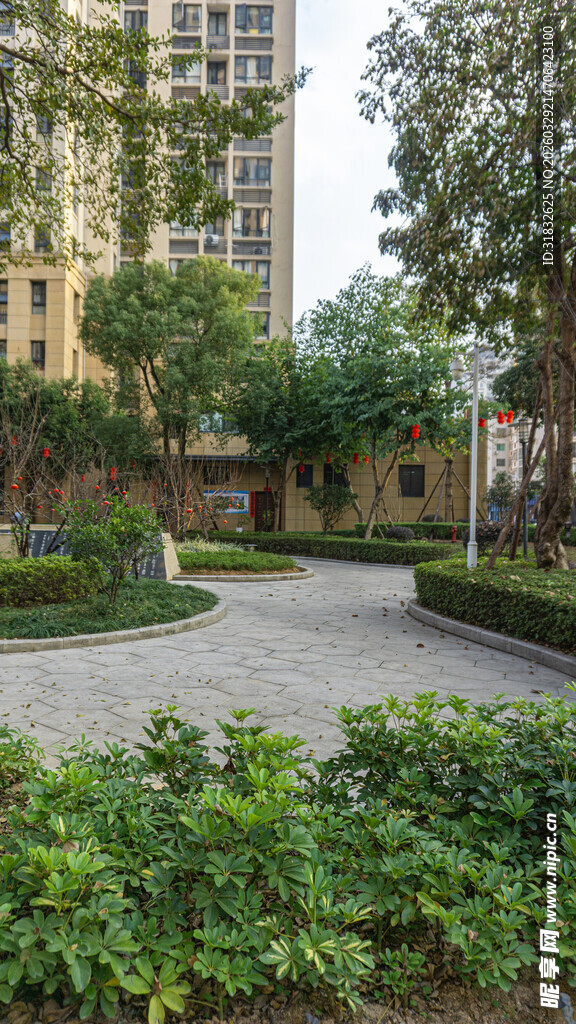 小区优美绿化景观