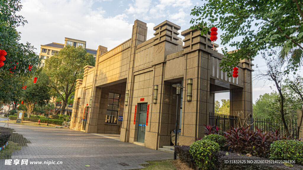 中式古典门楼景观