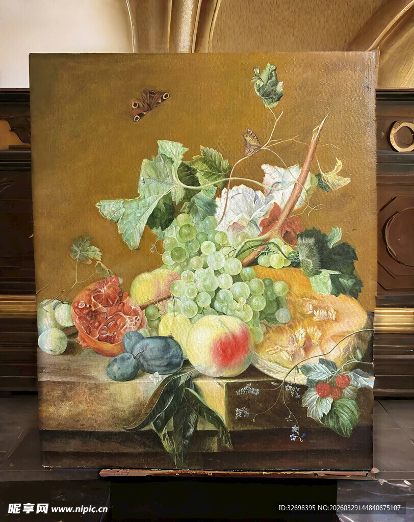 古典静物花卉油画作品