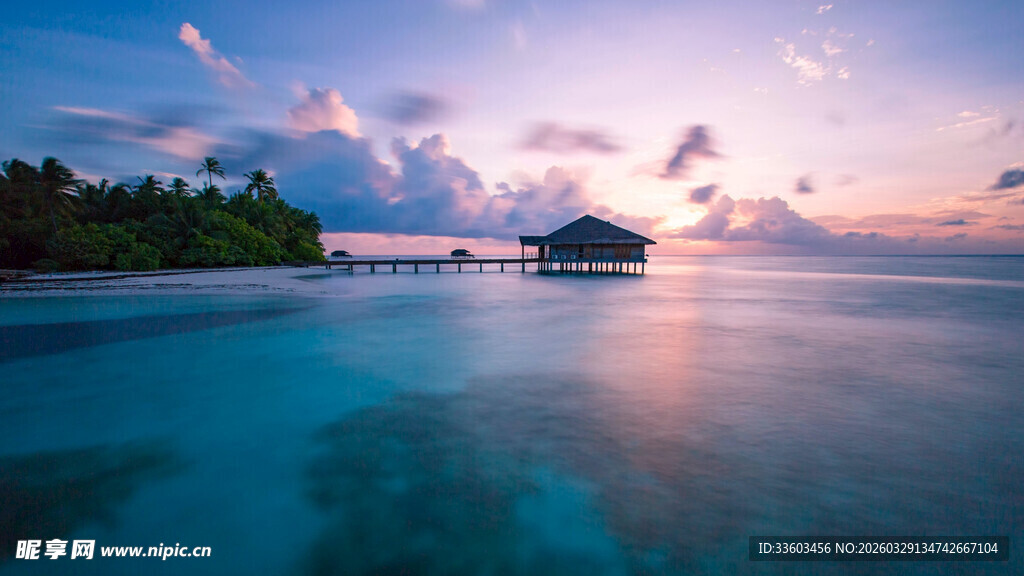 海岛绝美日落海景风光