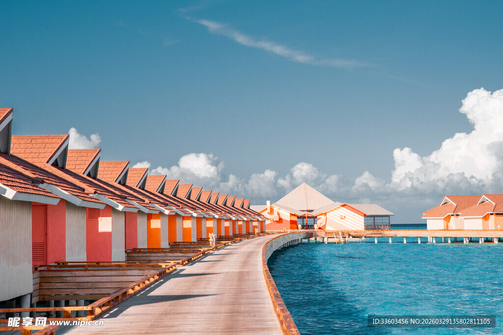 水上度假屋的美丽景致