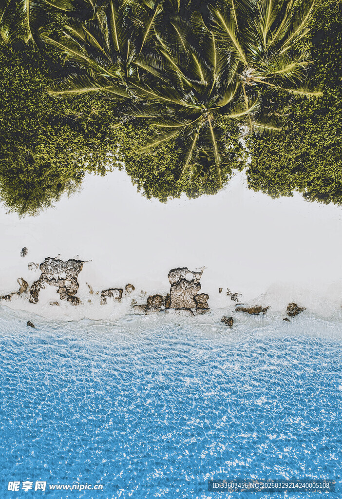 俯瞰热带美丽海滩风光