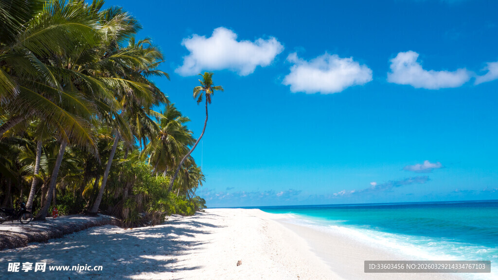 美丽海滩与蔚蓝大海