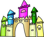 彩色卡通风格梦幻城堡