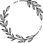 简约手绘植物花环装饰图案